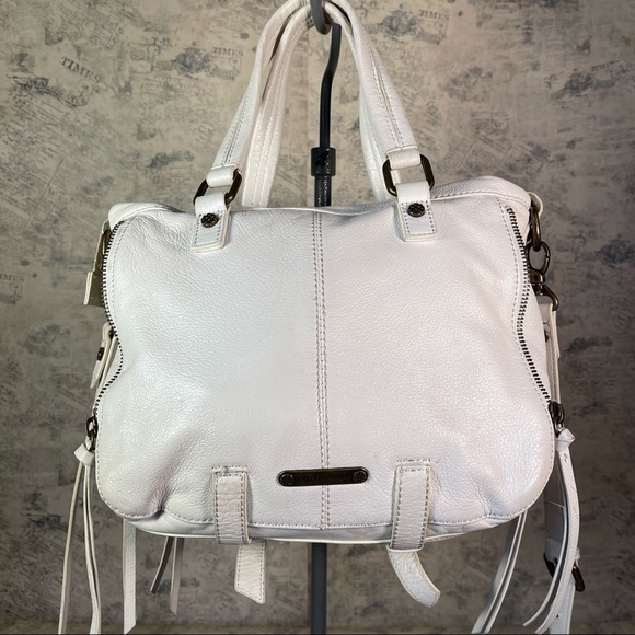 Joelle Hawkens Hunt Top Handle off-withe leather Bag - Picture 3 of 15